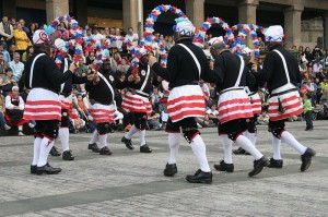 The Britannia Coco-nut Dancers, a folk dance troupe from Bacup in Lancashire, England.